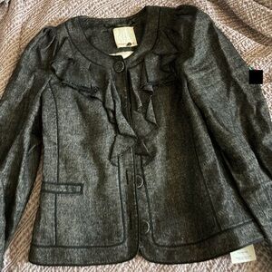 Rebecca Taylor Black and White Textured Blazer